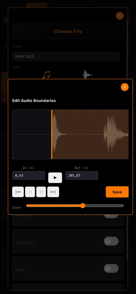 Audio trim boundaries